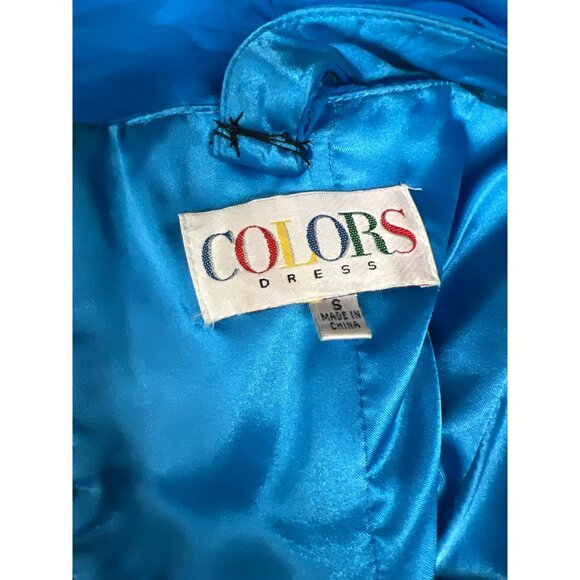 Colors Dress Blue One-Shoulder Ruched Dress With Beaded Trim Size S Super Mini D - Picture 5 of 10